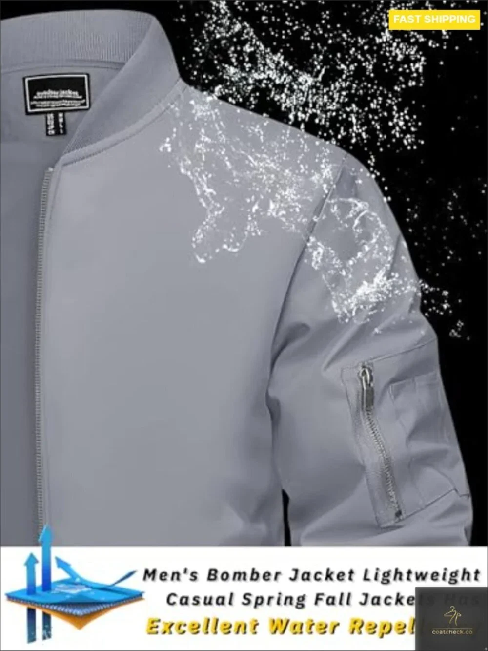 Men's Lightweight Bomber Jacket Casual Zip Up Windbreaker Spring Fall